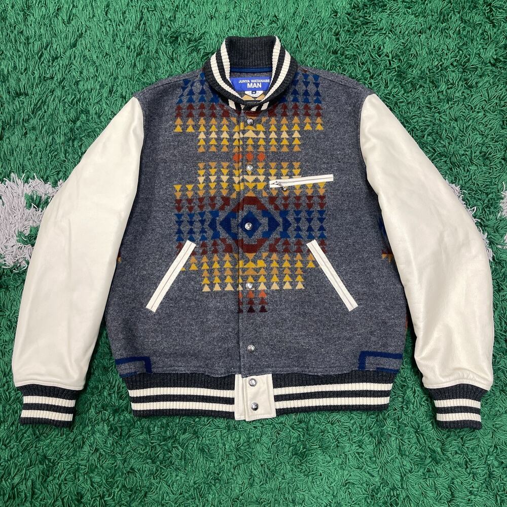 Junya Watanabe Man x Pendleton Wool Jacquard Varsity Bomber Jacket Medium M B13